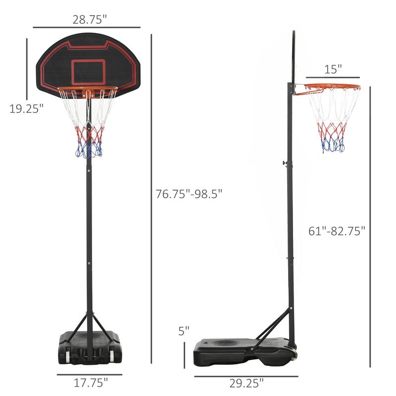 Soozier 8'-10' Kids & Adults Portable Basketball Hoop Outdoor Sports Equipment