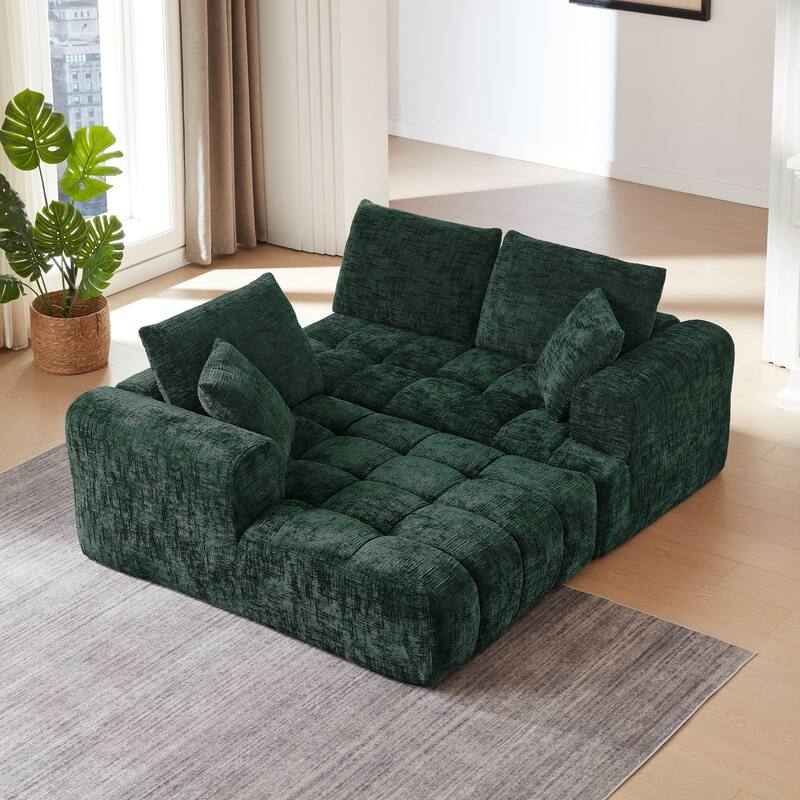 108.2" L-Shaped Chenille Luxury Oversized Sectional Sofa Free-combined Sofa, No Assembly Required