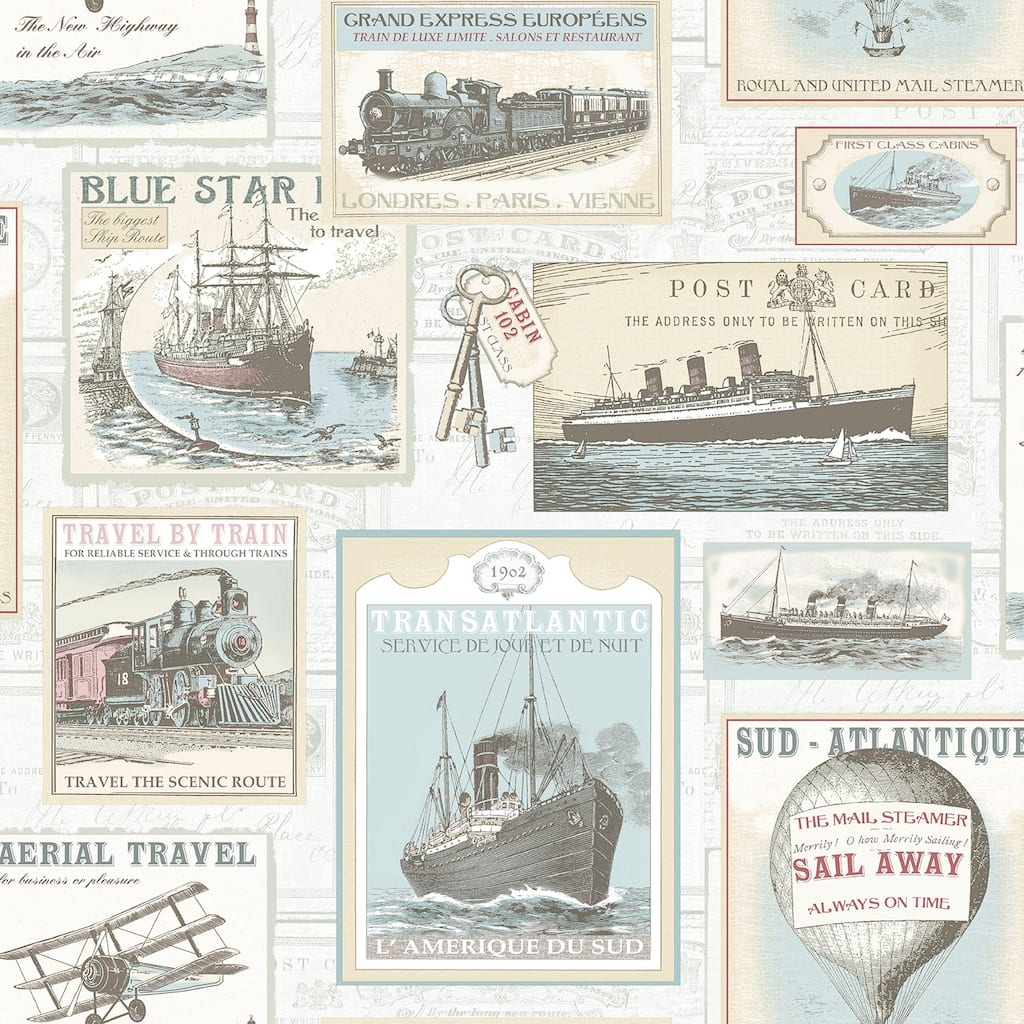 Galerie Wallcoverings Nostalgie Collection Old Time Travel Non-woven Matte Wallpaper Roll
