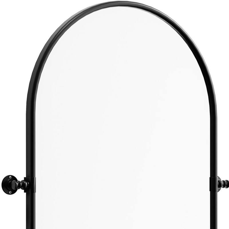 HomeRoots 36" Black Metal Arch Framed Accent Mirror - 24.00 in. x 36.00 in. x 1.56 in.