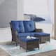 Option Brown Wicker / Blue Cusion