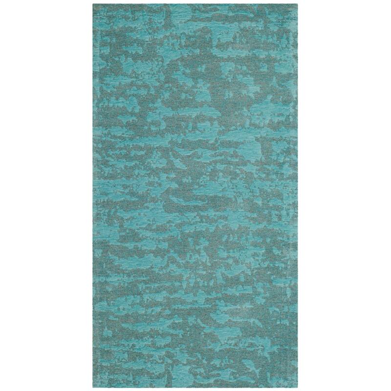 SAFAVIEH Handmade Flatweave Marbella Jessicah Modern Polyester Rug - 2'3" x 4' - Blue/Turquoise