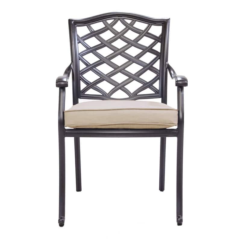 Deer Lake Aluminum Arm Chairs with Cast Slate Sunbrella Cushions (Set of 2) by Havenside Home