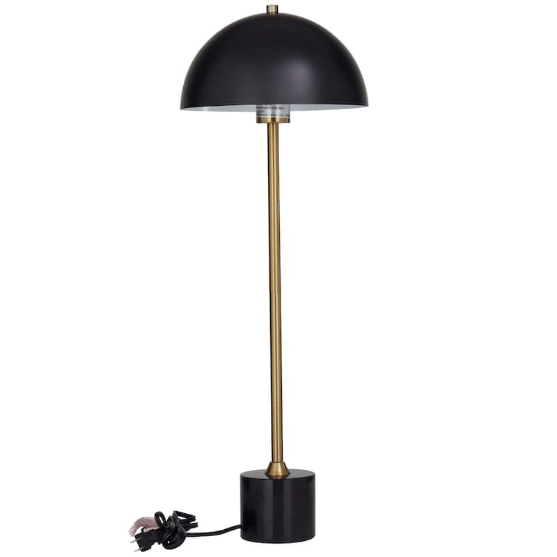 Metal Umbrella Style Table Lamp with Marble Base - 10"W x 10"L x 28"H