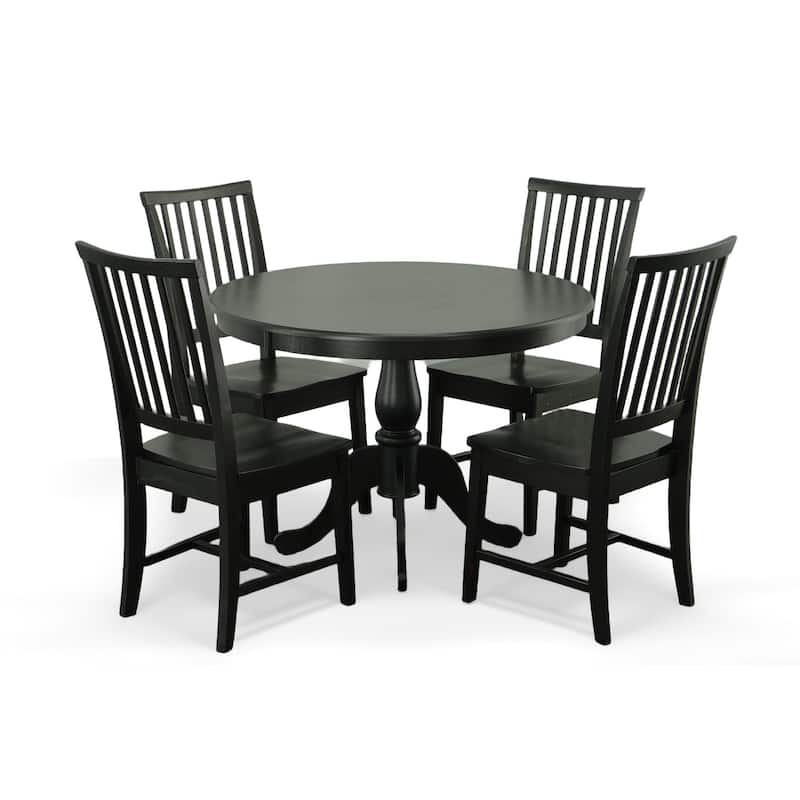 Round Top Pedestal Dining Table - 42" - Black