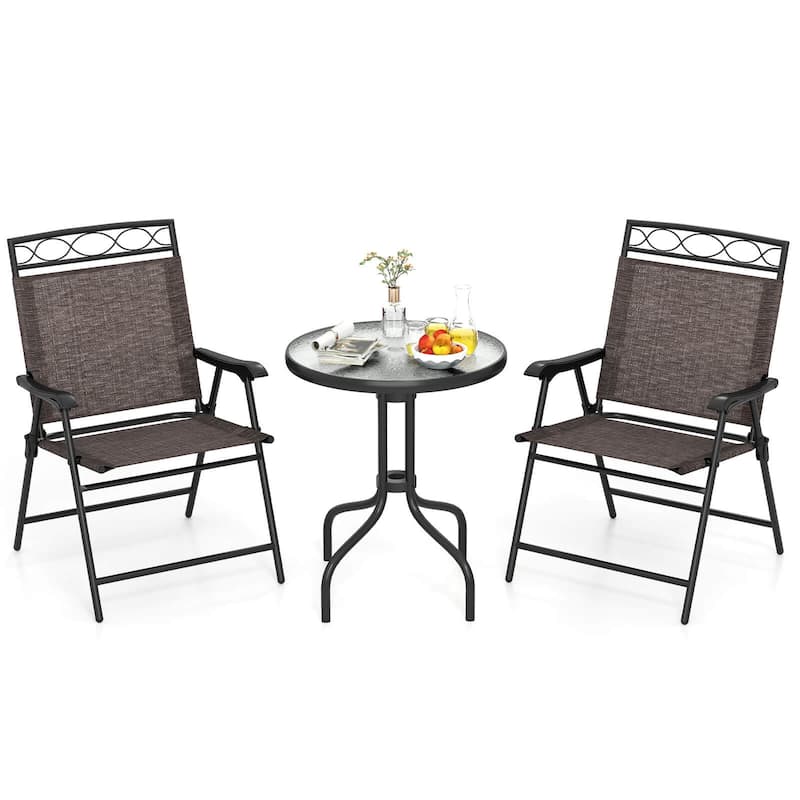 Costway 3 PCS Outdoor Bistro Dining Furniture Set with 1.57" Umbrella - See Details