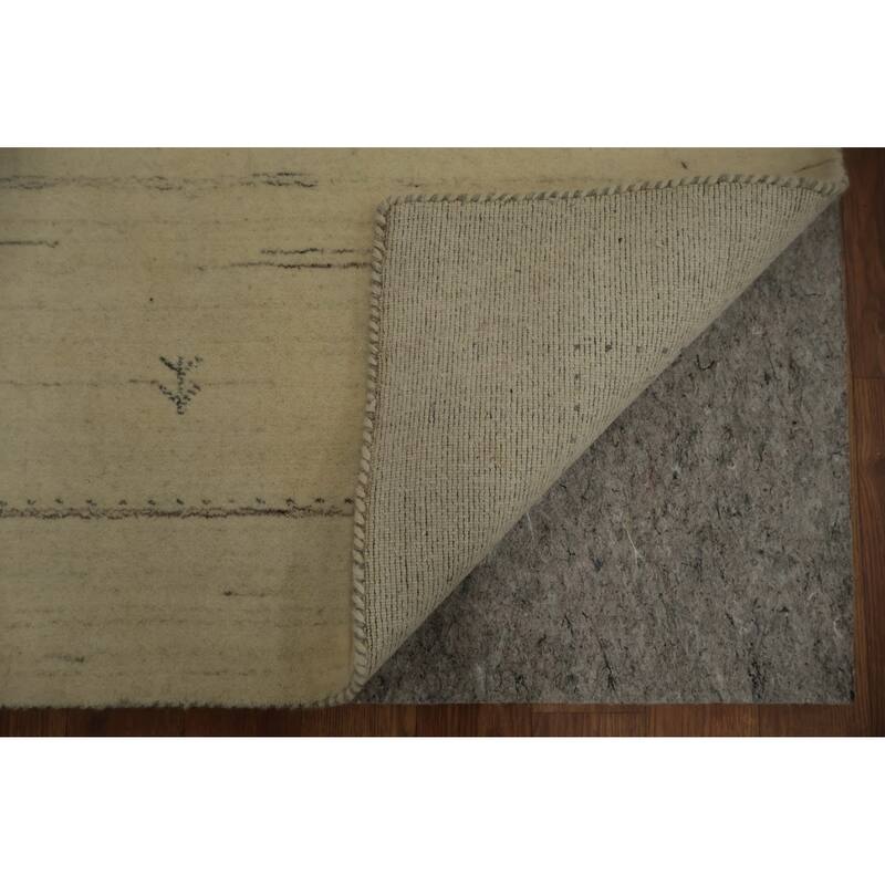 Hand Knotted Oriental 100% Wool Carpet Tribal Tribal Beige & Ivories Gabbeh Area Rug - 5' 3'' X 3' 3''
