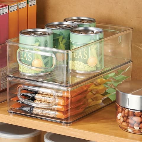 mDesign Plastic Kitchen Food Storage Organizer Bin - 4 Pack, Clear