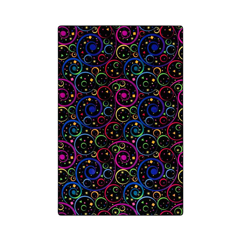 2'x6' area rug in Fluorescent - durable soft decorative rug for home, living room & bedroom - 9'3" x 12'3"