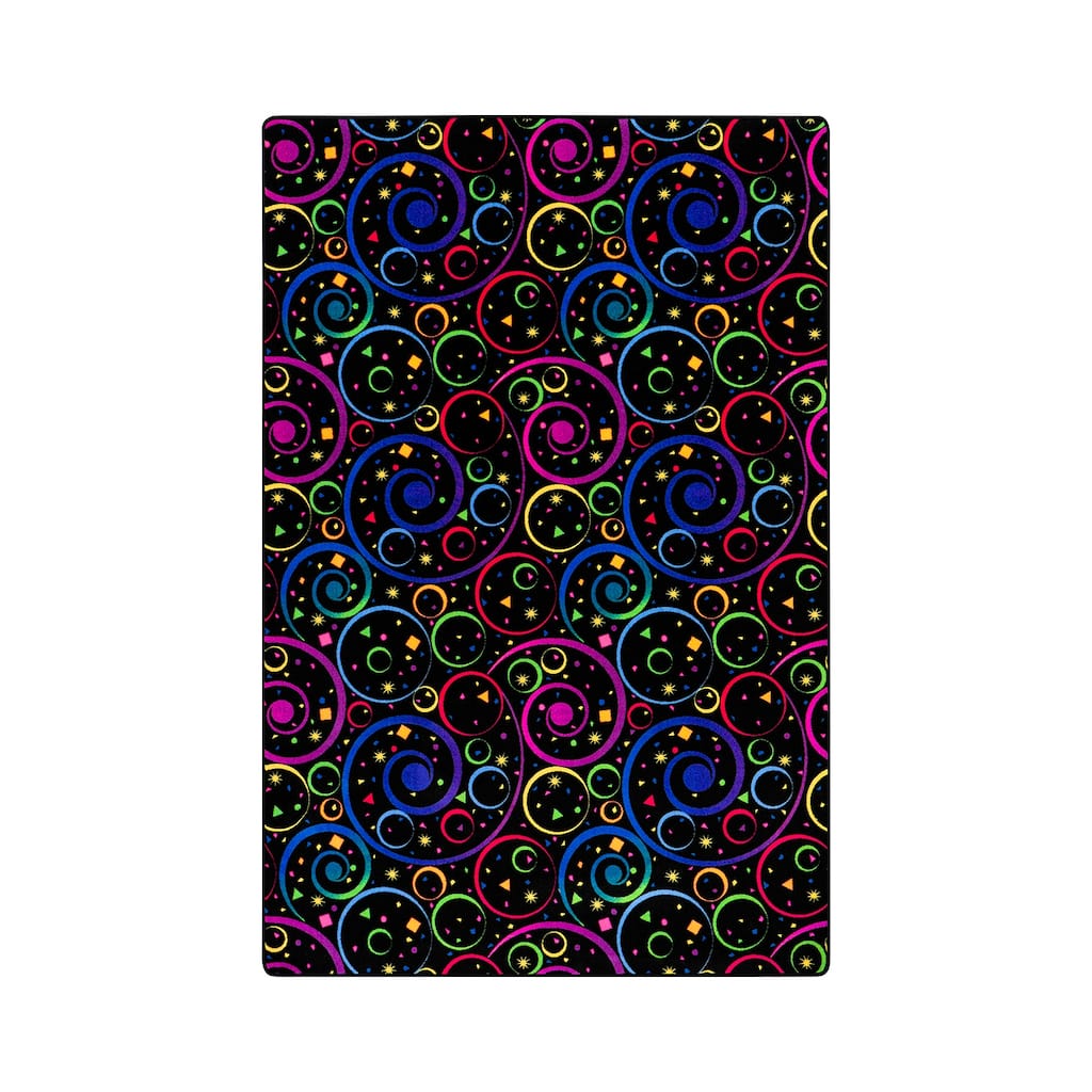 2'x6' area rug in Fluorescent - durable soft decorative rug for home, living room & bedroom - 9'3" x 12'3"