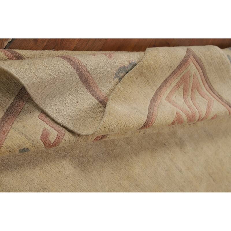Nepalese Oriental Vintage Area Rug Hand-Knotted Wool Carpet - 7'9" x 9'4"