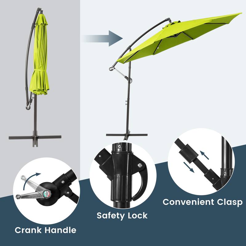 Weller 10-foot Offset Cantilever Hanging Patio Umbrella