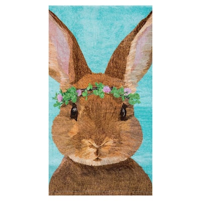 Clover Easter Bunny Printed Flour Sack Kitchen Towel