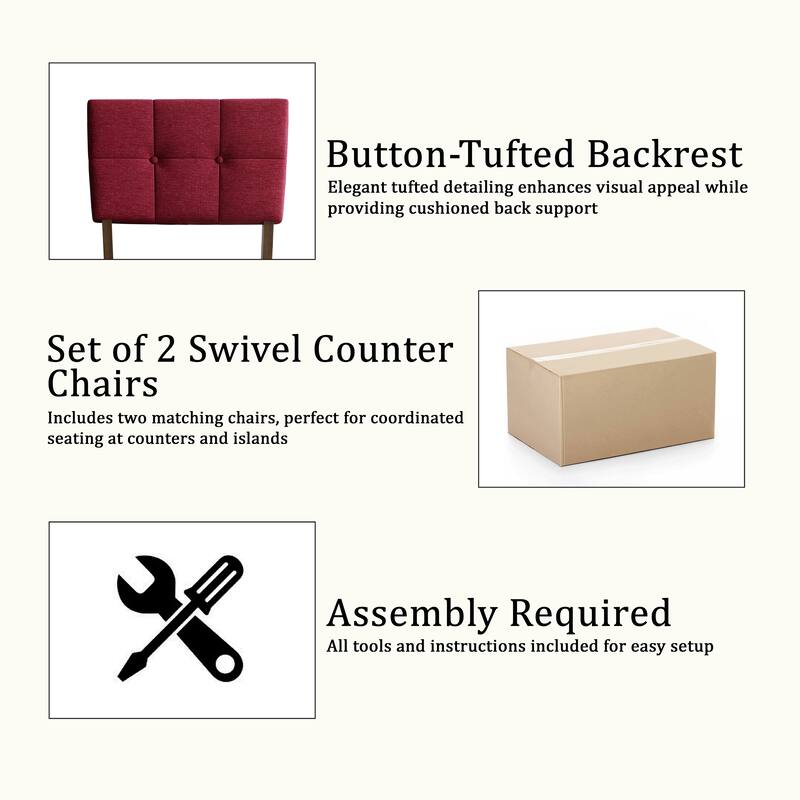 CraftPorch Modern Swivel Counter Chair with Round Table