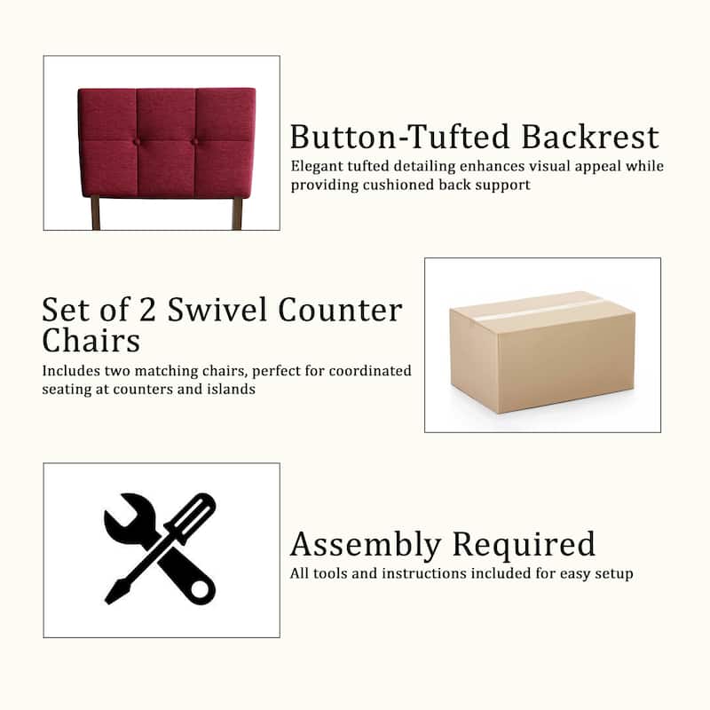 CraftPorch Modern Swivel Counter Chairs