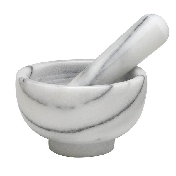 HIC 43717 Natural Marble Mortar And Pestle