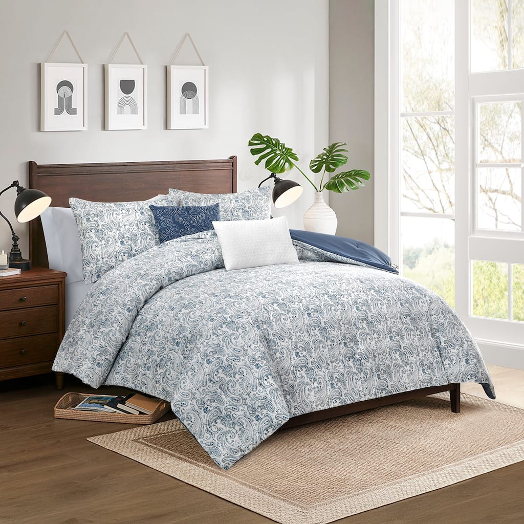 Modern Threads 5-Piece Printed Comforter Set Freya - Soft, Stylish Comforter with 2 Pillow Shams and 2 Decorative Pillows