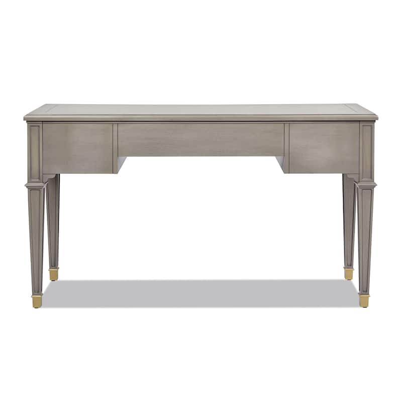 Jennifer Taylor Home Dauphin 55" Solid Wood 3-Drawer Gold Accent Executive Desk