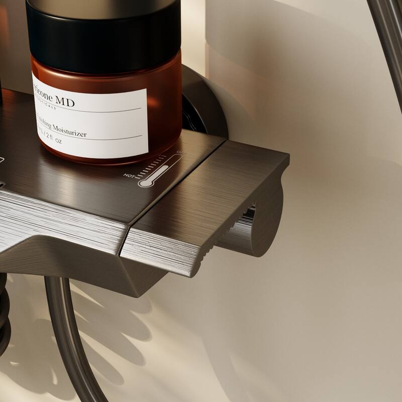 hower System with Rainfall Shower Head, Handheld Shower & Spray Gun Space Aluminum Wall Mount Bathroom Shower Faucet Set