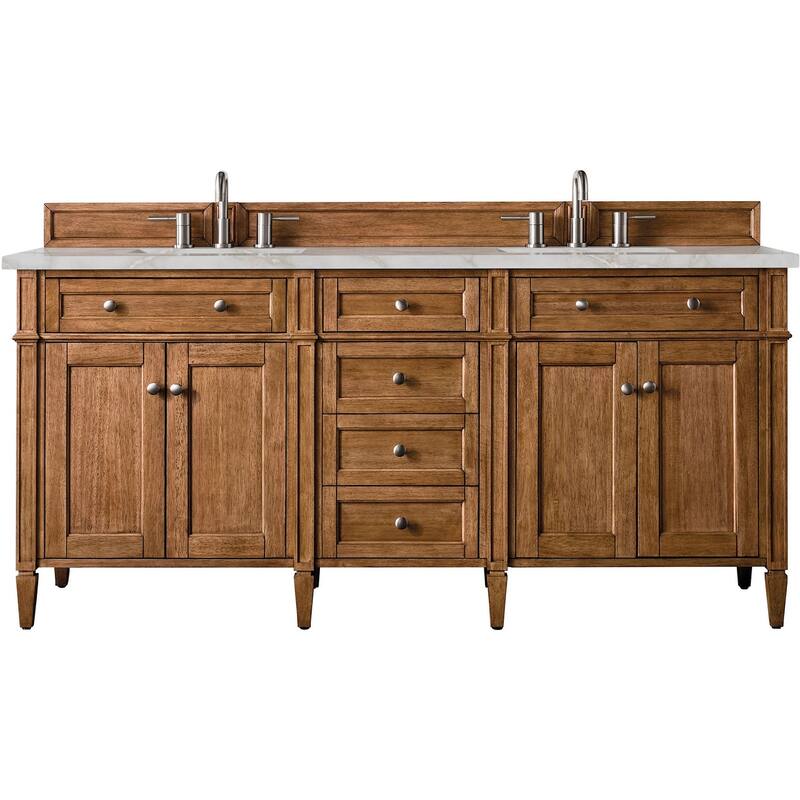James Martin Vanities 650-V72-FVSL Brittany 72" Free Standing Double - Saddle Brown