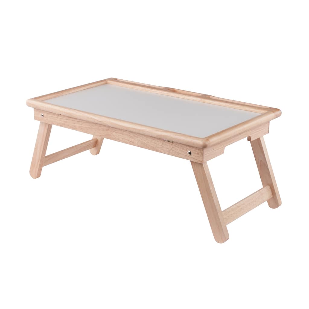 Arlo Breakfast Tray with Flip Top Natural and White Finish