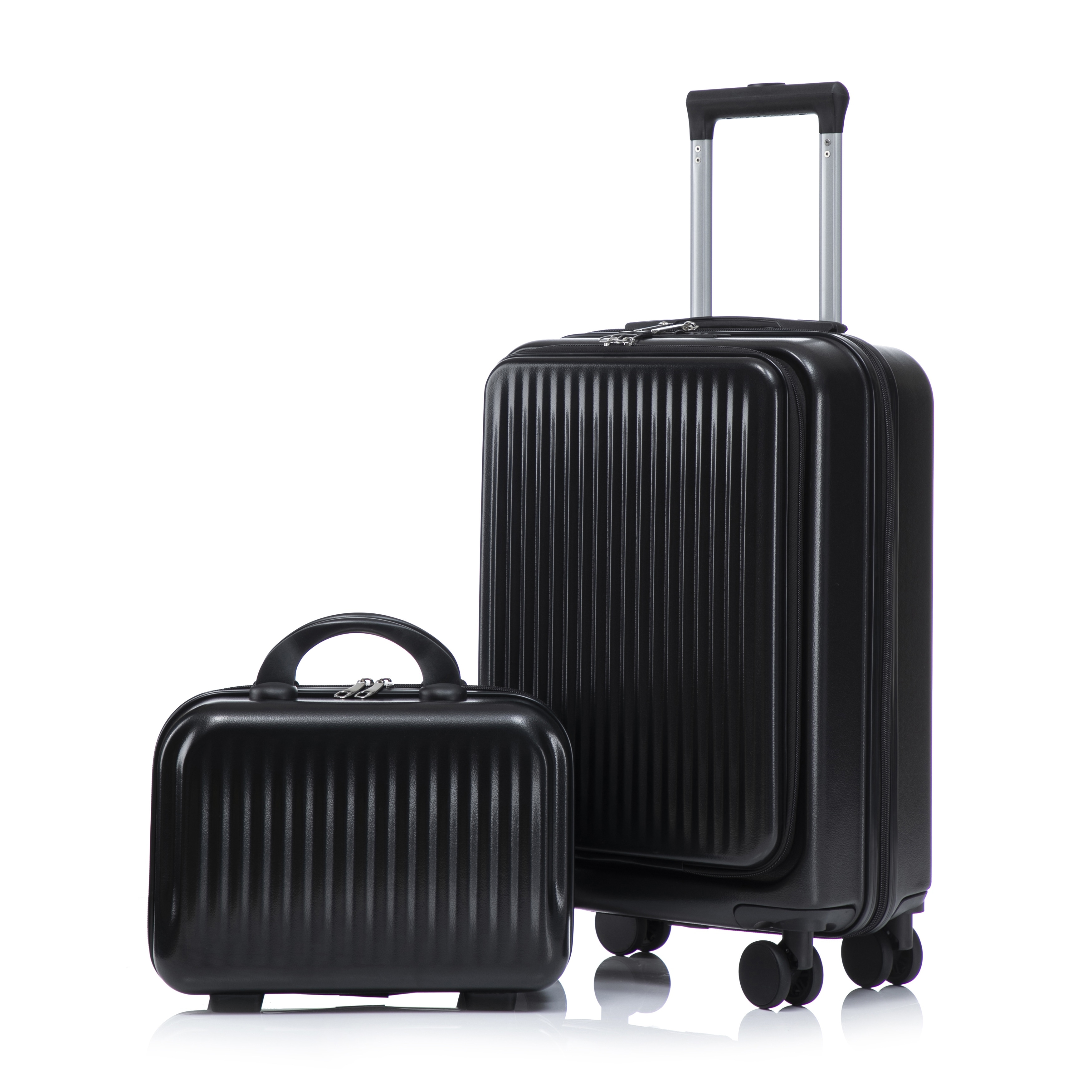 2PCS ABS Spinner Wheel Luggage with Front Opening Design