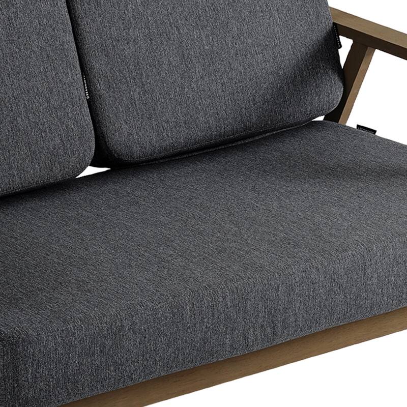 Modern Wood Cushioned 5-Piece Outdoor Patio Conversation Set