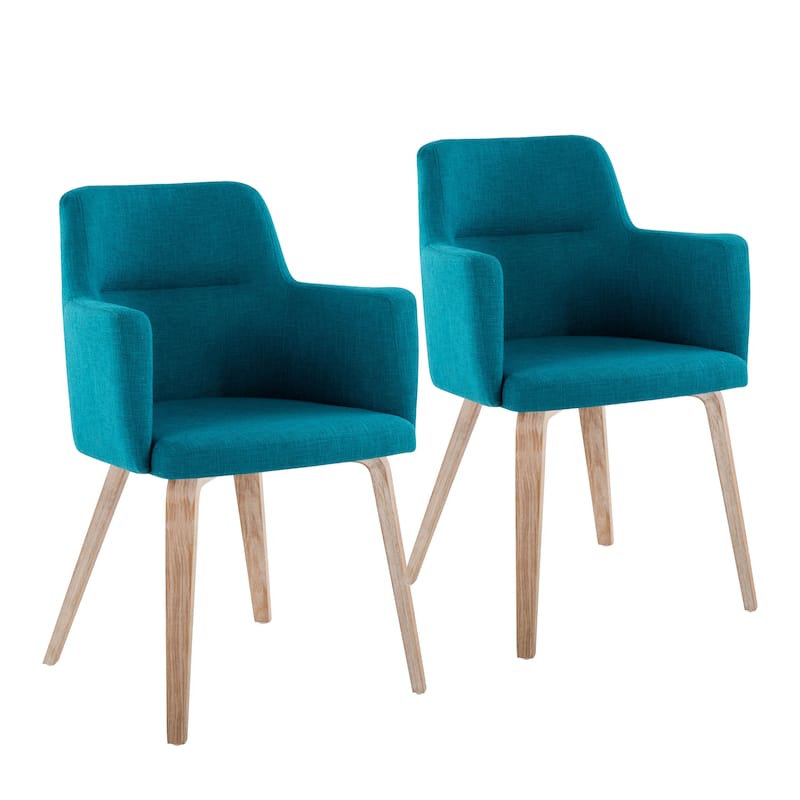 Carson Carrington Duved Dining Chair with Bent Wood Legs (Set of 2) - Teal Fabric