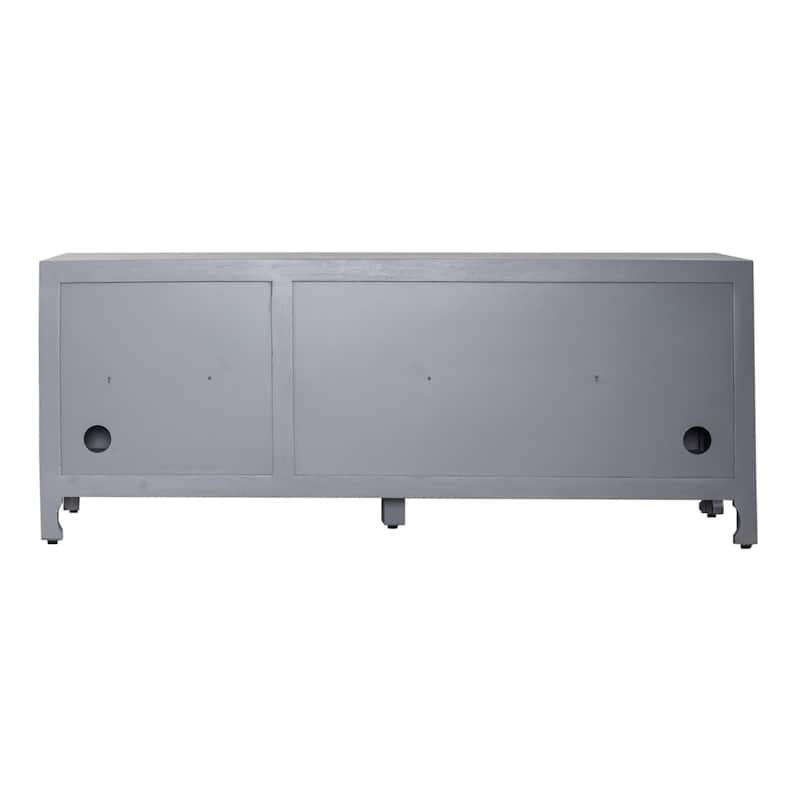 Marisol Weathered Soft Wash Gray 65 Inch 3 Door Accent TV Stand - 65 inches in width