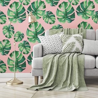 Pink Botanical Floral Peel and Stick Removable Wallpaper 2421 - Bed ...