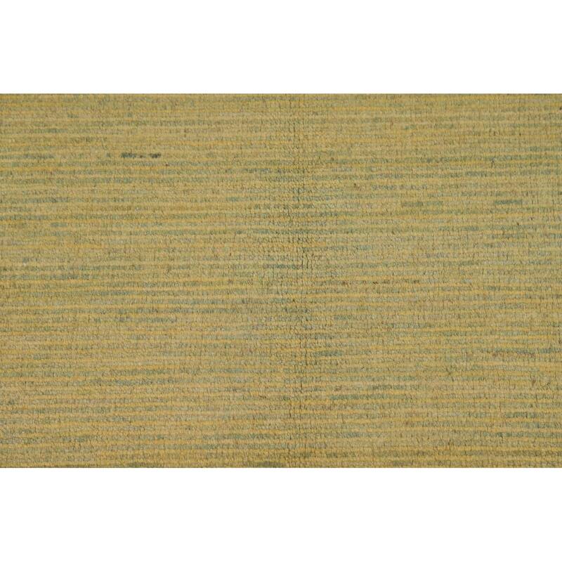Yellow & Green Modern Gabbeh Oriental Rug Hand-Knotted Wool Carpet - 1'11"x 3'0"