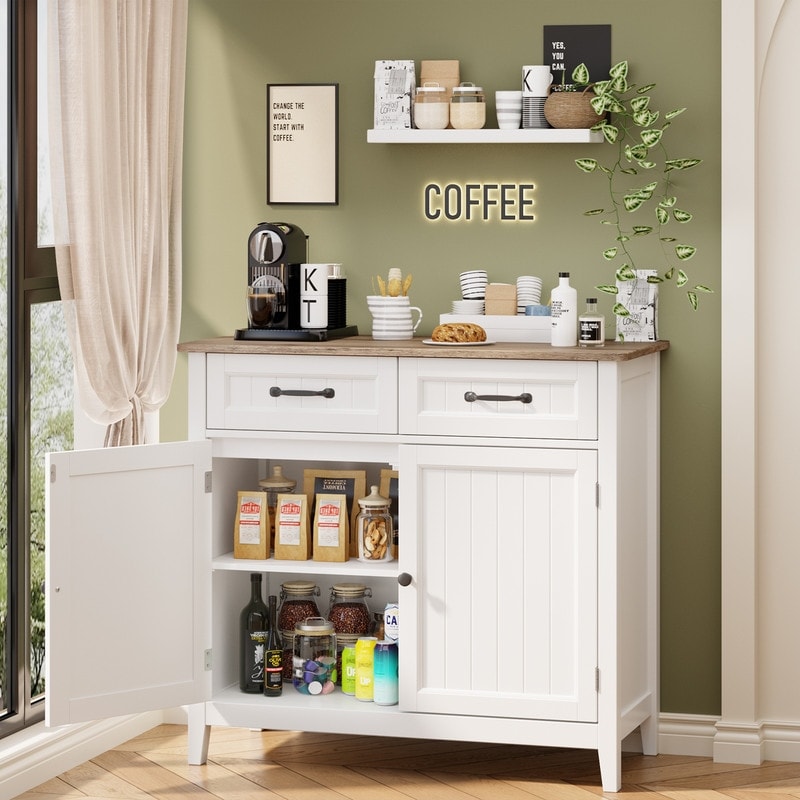 Kitchen Sideboard Buffet Storage Cabinet with 2 Drawers