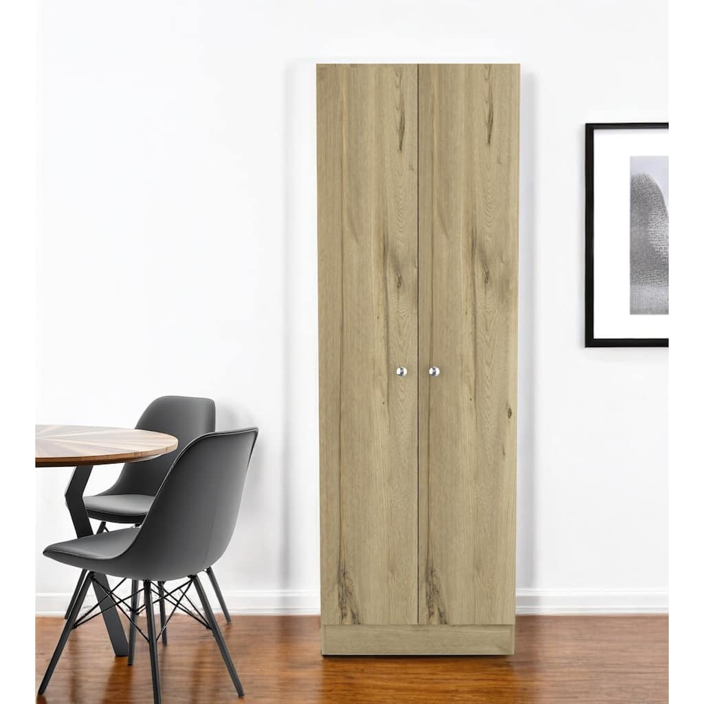 HomeRoots 71" Oak Wood Pantry Or Storage Closet - 23.6' X '70.8' X '11.8