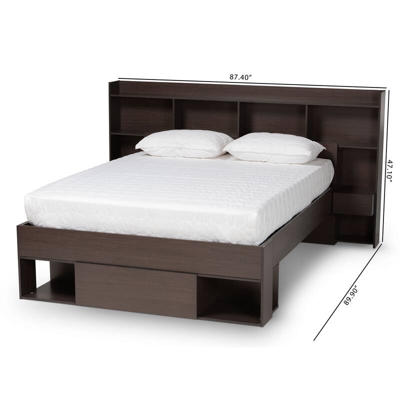 Dexton Modern & Contemporary Wood Platform Storage Bed-Queen