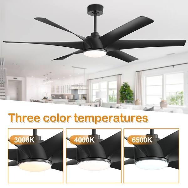 65 in. Integrated LED Indoor 6-Blade Ceiling Fan with Light and Remote Control Included