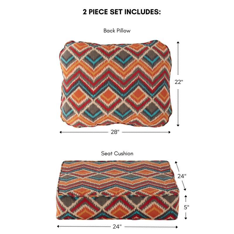 Outdoor 2-Piece Reversible Deep Seat Cushion Set (Cushions Only)