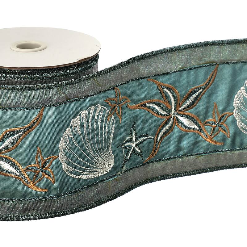 4''X5Y Dupion Coastal Starfish Ribbon