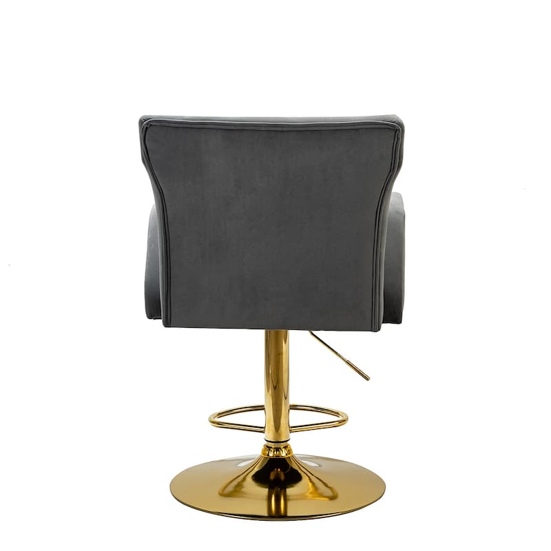 Loreto Modern Tufted Velvet Swivel chair with Adjustable Height Set of 2 by HULALA HOME