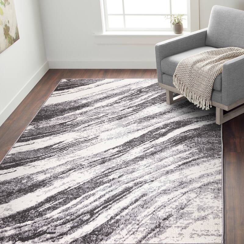 World Rug Gallery Modern Abstract Swirl Area Rug