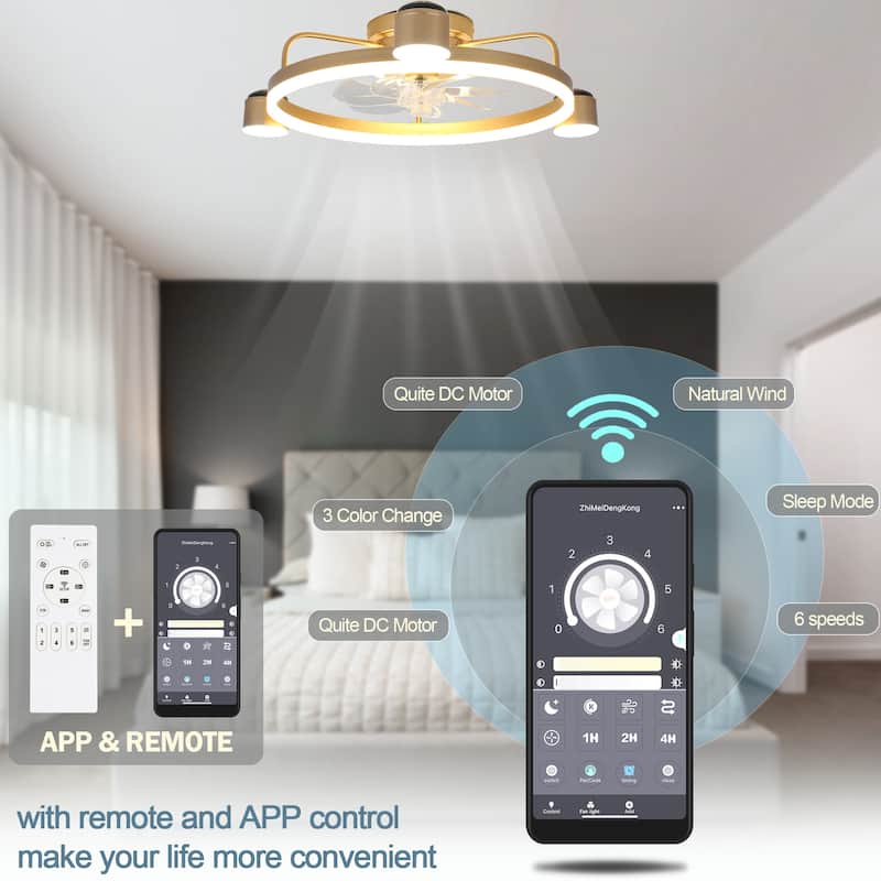 Curve Curio 3 Color Tone and 6 Fan Speed Ceiling Fan, App Control and Remote Control for Bedroom, Living Room and Dining Area