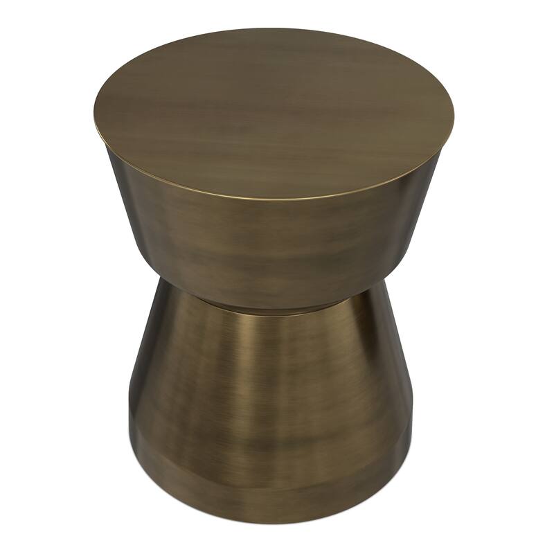 WYNDENHALL Solana 16" Wide Modern Metal Side Table in Antique Brass Iron & Assembled