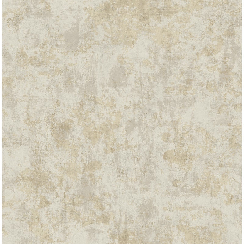 Seabrook Designs Sicily Stucco Faux Unpasted Wallpaper - 20.5 in. W x 33 ft. L -  Metallic Champagne and Cream