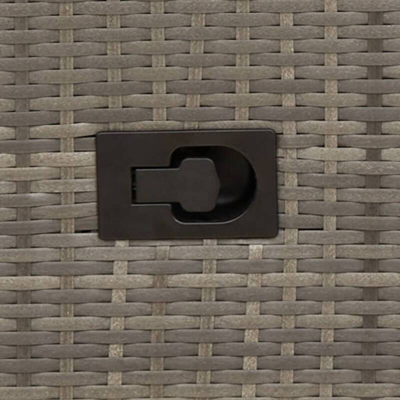 vidaXL Reclining Patio Chair with Cushions Outdoor Garden Gray Poly Rattan - 22 x 23.2 x 36.2