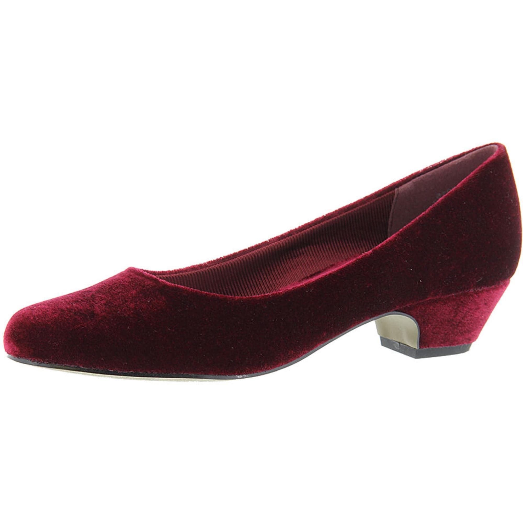 burgundy kitten heel shoes