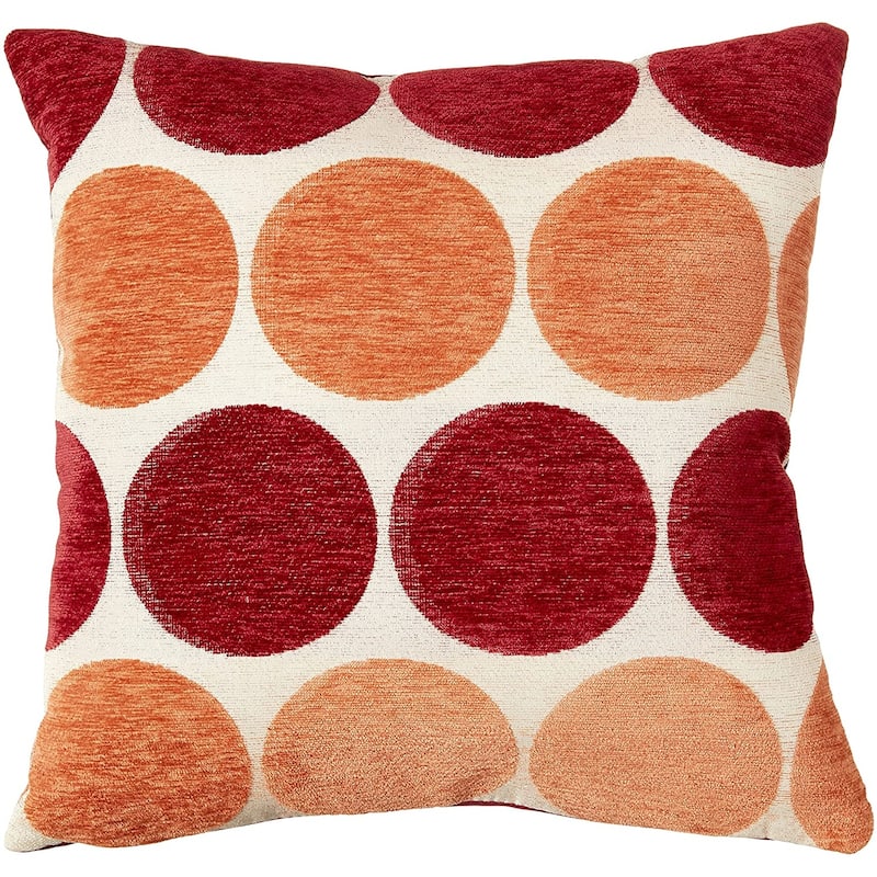 Violet Linen Chenille Candy Circle Spots Pattern Decorative Throw Pillow