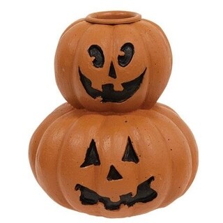 Pumpkin Stack Taper Holder - H - 4.25 in. W - 3.50 in. L - 3.50 in ...