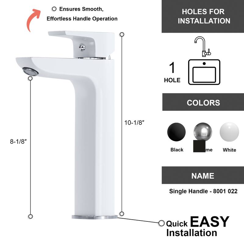 Dowell 8001/022 Series Single Handle Vessel Bathroom Faucet