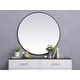 preview thumbnail 177 of 186, Carson Carrington Labbemala Metal Frame Round Mirror 45" Diameter - Black