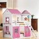 preview thumbnail 1 of 11, Twin Size House Shaped Bunk Beds for Kids with Roof, Bunk Beds with Windows, Kids Beds Pink