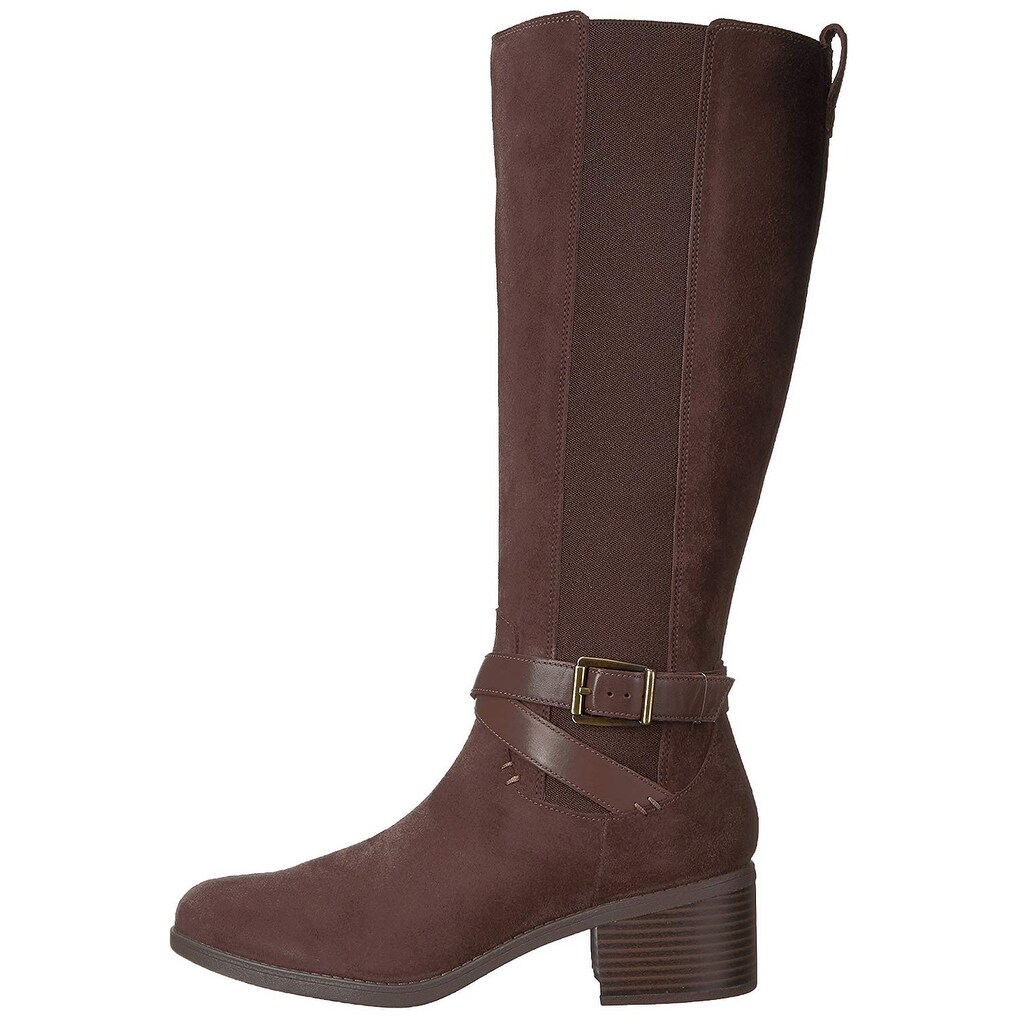 clarks riding boots brown